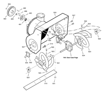 Auger Housing Diagram and Parts List for 627108X4A 2005 Briggs and Stratton Snow Blower